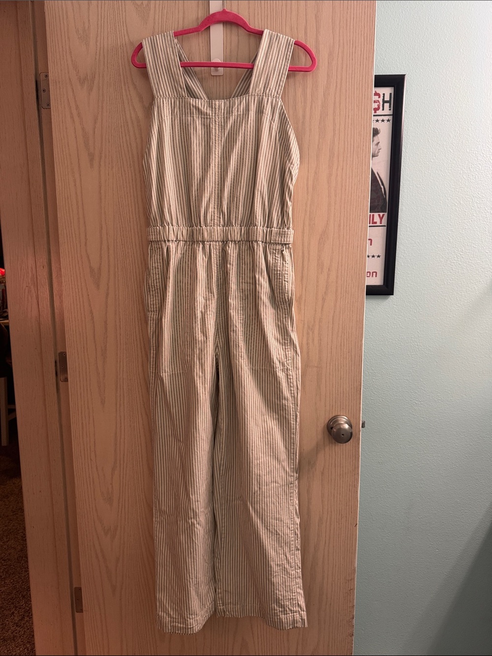 Everlane Striped Cream Utility Jumpsuit - Women's